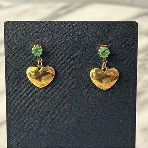 Avon Vintage Birthstone Simulated Emerald Earrings May Birthstone